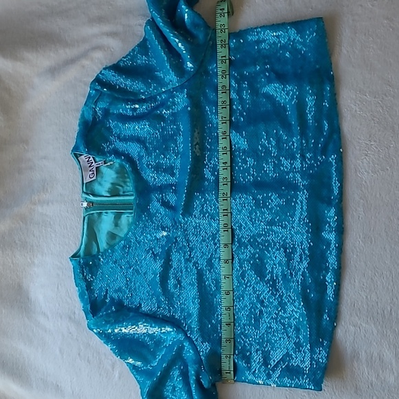 Ganni Women's Sequin Crop Top - Picture 6 of 14